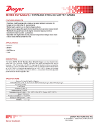 Thumbnail of document Data Sheet - SGO Stainless Steel Schaeffer Gage